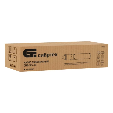 Скважинный насос Сибртех СНВ-3,5-90, винтовой, диаметр 3,5&quot;, 700 Вт, 1500 л/ч, напор 90 м 97292 купить в Нефтеюганске