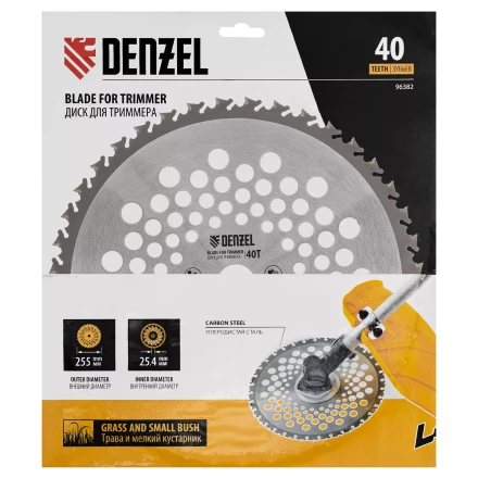 Диск для триммера Denzel 96382 , 255 х 25,4 40 зубов, Anti-Kick купить в Нефтеюганске