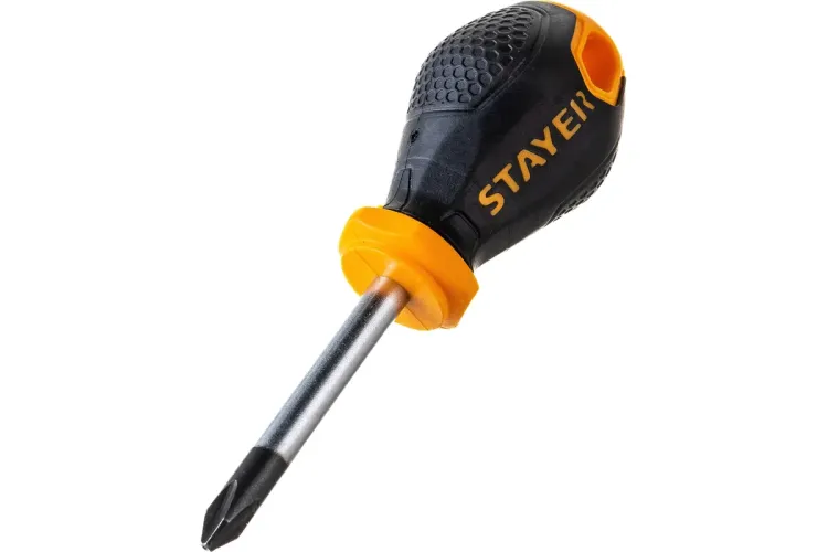 Отвертка STAYER "MASTER", двухкомпонентная рукоятка, магнитный наконечник, "STUBBY" ( бочка ), PH2x38мм 2510-38-2_z03 купить в Нефтеюганске