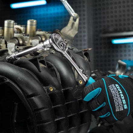 Ключ-трещотка 3/8" Gross 14054, CrV, 90 зубьев, усиленный, хром купить в Нефтеюганске