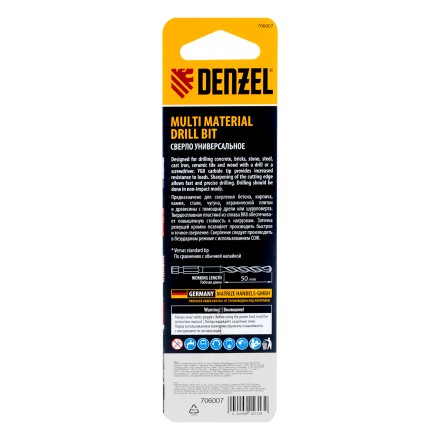 Сверло универсальное, Multi cut, 6 мм Denzel 706007 купить в Нефтеюганске