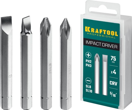 Биты для ударно-поворотных отверток KRAFTOOL 25552 купить в Нефтеюганске