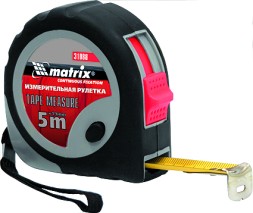 Рулетка Continuous  fixation 7,5 м х 25 мм обрезиненный корпус плавная фиксация  MATRIX 31090