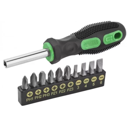 Набор URAGAN: Отвертки с двухкомпонентной рукояткой, SL3, 4, 5, 6. PH1, 2, 3, PZ: 1, 2, 3, 10 предм 25188-H10 купить в Нефтеюганске