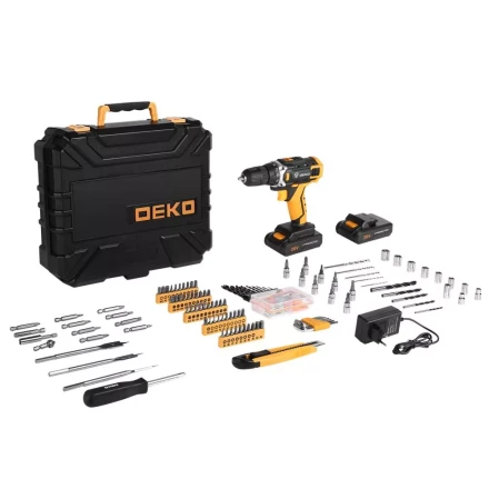 Дрель аккумуляторная DEKO DKCD20FU-Li, 063-4143 + набор 193 аксессуара купить в Нефтеюганске
