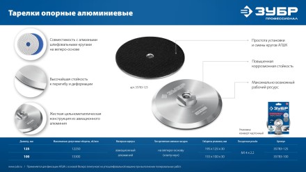 ЗУБР d 100 мм, М14, держатель алюминиевый для АГШК, ПРОФЕССИОНАЛ (35783-100) купить в Нефтеюганске