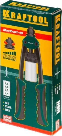 Заклепочник двуручный силовой компактный, KRAFTOOL &quot;MaxKraft-48&quot; 31161, для заклёпок d=2,4-4,8 мм из Al, стали, нерж стали, усил литой корпус 31161 купить в Нефтеюганске