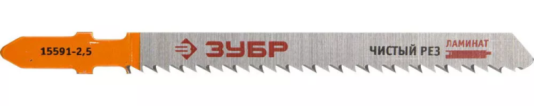 Полотна ЗУБР "ЭКСПЕРТ", T101BR, для эл/лобзика, Cr-V, по ламинату, обратный рез, EU-хвост., шаг 2,5мм, 75мм, 2шт 15591-2.5_z01 купить в Нефтеюганске