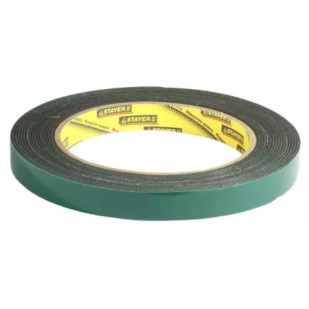 Двухсторонняя клейкая лента на вспененной основе, STAYER Professional 12233-12-05, черная, 12мм х 5м 12233-12-05 купить в Нефтеюганске