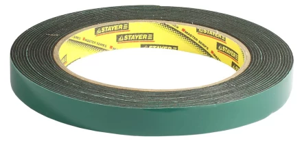 Двухсторонняя клейкая лента на вспененной основе, STAYER Professional 12233-12-05, черная, 12мм х 5м 12233-12-05 купить в Нефтеюганске