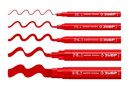 ЗУБР МК-800 красный, 2-8 мм клиновидный маркер-краска (06327-3) купить в Нефтеюганске