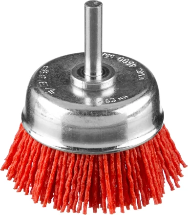 ЗУБР &quot;ПРОФЕССИОНАЛ&quot;. Щетка чашечная для дрели, нейлоновая проволока с абразивным покрытием, 63мм 35165-063_z02 купить в Нефтеюганске