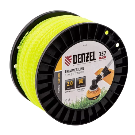Леска для триммера витой квадрат, 2,0мм х 357м, на DIN катушке FLEX CORD// Denzel 96297 купить в Нефтеюганске