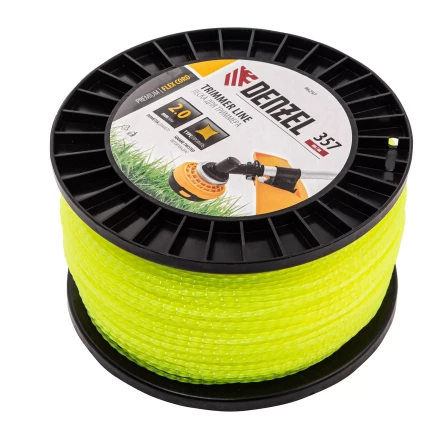 Леска для триммера витой квадрат, 2,0мм х 357м, на DIN катушке FLEX CORD// Denzel 96297 купить в Нефтеюганске