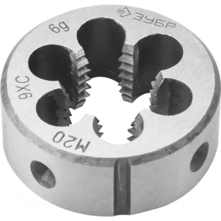 Плашка ЗУБР &quot;МАСТЕР&quot; круглая ручная для нарезания метрической резьбы, мелкий шаг, М20 x 1,5 4-28022-20-1.5 купить в Нефтеюганске