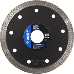 Круг отрезной алмазный ЗУБР "ПРОФЕССИОНАЛ" супертонкий по керамограниту 125х22,2мм 36659-125