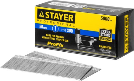Гвозди тип 300, 50 мм, особотвердые, STAYER &quot;PROFESSIONAL&quot; 31530-50, 5000 шт 31530-50 купить в Нефтеюганске