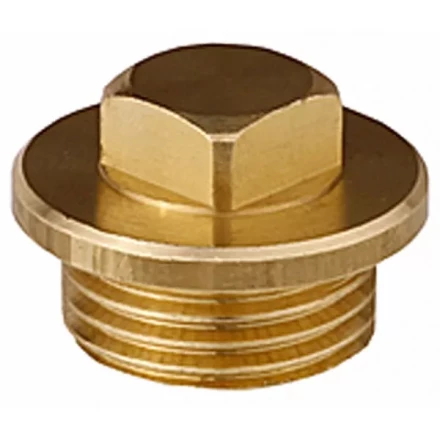 Заглушка GENERAL FITTINGS, 6-ти гранная головка с прижимной шайбой, никелированная латунь, наружная резьба, 1/2&quot; 51099-1/2 купить в Нефтеюганске