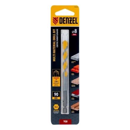 Сверло универсальное, Multi cut, 8 мм Denzel 706008 купить в Нефтеюганске