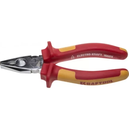 Плоскогубцы "ELECTRO-KRAFT", Cr-Mo сталь, двухкомпонентная маслобензостойкая рукоятка, хромированное покрытие, 160мм, KRAFTOOL 2202-1-16 2202-1-16_z01 купить в Нефтеюганске