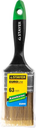STAYER “KANEKARON-EURO”. Кисть плоская, искусственная щетина, деревянная ручка, 63мм 0106-063 купить в Нефтеюганске