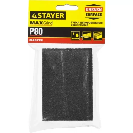 Губка шлифовальная STAYER &quot;MASTER&quot; четырехсторонняя, зерно - оксид алюминия, Р80; 100 x 68 x 26 мм. 3560-2_z01 купить в Нефтеюганске