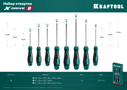 Наборы отверток 250081-H8 купить в Нефтеюганске