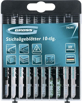 Набор полотен для электролобзика универсальный 10шт DIY пластиковый кейс GROSS 78295 купить в Нефтеюганске