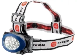 Фонарь наголовный, светодиодный. 3 режима, 10Led, 3хААА, Stern 90562