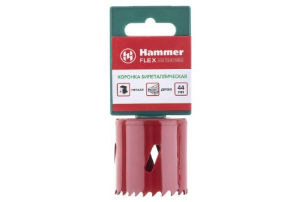 Коронка биметаллическая HAMMER Ф44х38мм 5/8&quot; BiMETALL (224-009) купить в Нефтеюганске
