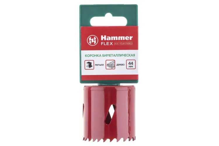 Коронка биметаллическая HAMMER Ф44х38мм 5/8" BiMETALL (224-009) купить в Нефтеюганске