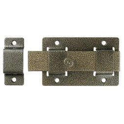 Задвижка накладная"ЗД-02"для дверей усилен, порошковое покрытие, цвет бронза, плоский засов 30х135х7мм, 75х115мм 37778-2