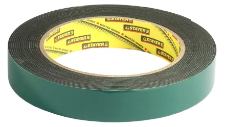 Двухсторонняя клейкая лента на вспененной основе, STAYER Professional 12233-19-05, черная, 19мм х 5м 12233-19-05 купить в Нефтеюганске