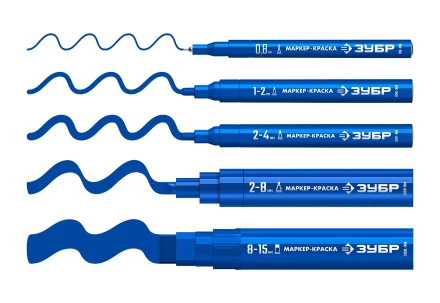 ЗУБР МК-800 синий, 2-8 мм клиновидный маркер-краска (06327-7) купить в Нефтеюганске