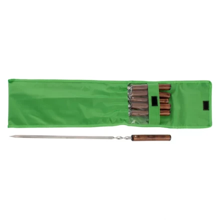 Набор шампуров плоских, 650 мм, с цельной деревянной рукояткой, в чехле, 6 шт, Camping Palisad 69682 купить в Нефтеюганске