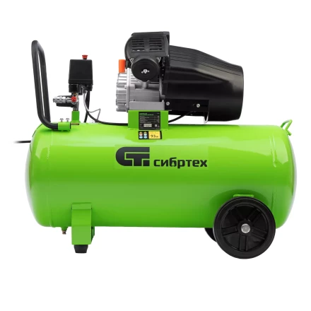 Компрессор воздушный Сибртех КК-2200/100 58009, 2,2 кВт, 350 л/мин, 100 л, прямой привод, масляный купить в Нефтеюганске