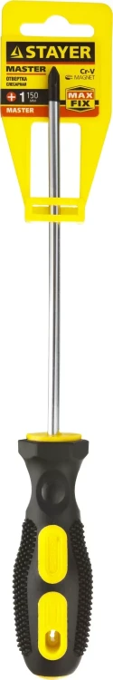 Отвертка STAYER "MASTER", двухкомпонентная рукоятка, магнитный наконечник, PH1x150мм 2510-1-15_z01 купить в Нефтеюганске