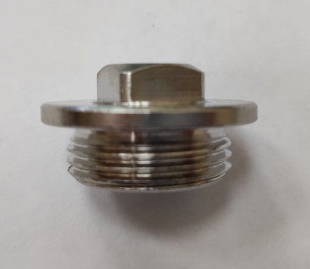 Заглушка GENERAL FITTINGS, 6-ти гранная головка с прижимной шайбой, никелированная латунь, наружная резьба, 3/4&quot; 51099-3/4 купить в Нефтеюганске