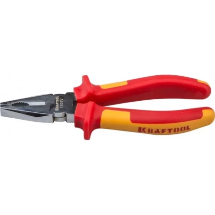 Плоскогубцы &quot;ELECTRO-KRAFT&quot;, Cr-Mo сталь, двухкомпонентная маслобензостойкая рукоятка, хромированное покрытие, 180мм, KRAFTOOL 2202-1-18 2202-1-18_z01 купить в Нефтеюганске