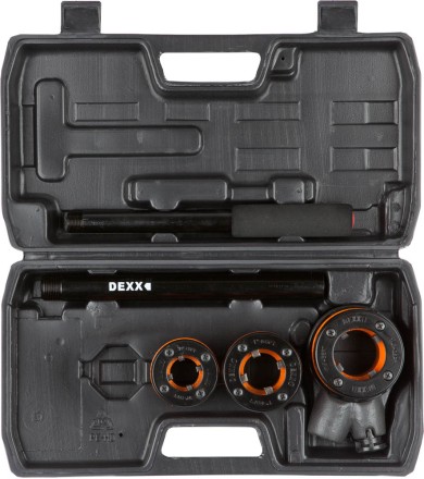 Набор DEXX: Клуппы трубные, с трещоткой 620мм, №3: 1/2&quot;, 3/4&quot;, 1&quot; 28280-H3 купить в Нефтеюганске
