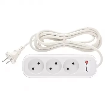 Удлинитель бытовой без заземления, 2*0,75мм*3м, 3 розетки, 6A, STERN 95726 купить в Нефтеюганске