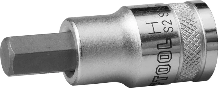 Торцовая бита-головка KRAFTOOL "INDUSTRIE QUALITAT", материал S2, HEX, сатинированная, 1/2", H10 27908-10_z01 купить в Нефтеюганске