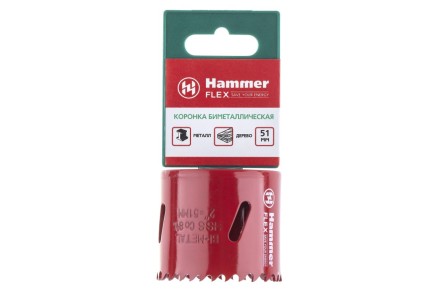 Коронка биметаллическая HAMMER Ф51х38мм 5/8&quot; BiMETALL (224-010) купить в Нефтеюганске