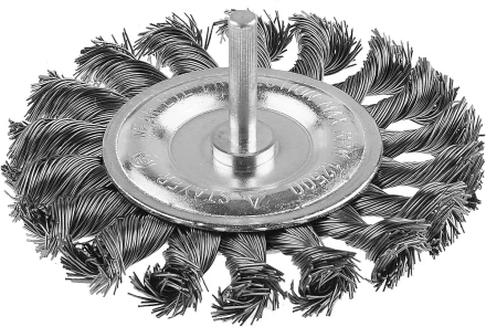 ЗУБР &quot;ПРОФЕССИОНАЛ&quot;. Щетка дисковая для дрели, жгутированная стальная проволока 0,5мм, 100мм 3522-100_z02 купить в Нефтеюганске