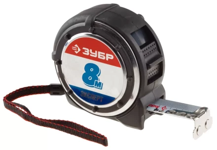 Рулетка ЗУБР &quot;ЭКСПЕРТ&quot; &quot;АНТЕЙ&quot;, металлический обрезиненный корпус, полотно с нейлоновым напылением, 8мх25мм 34053-08-25 купить в Нефтеюганске