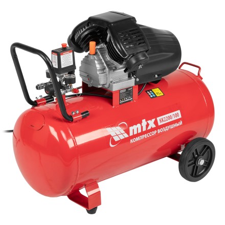 Компрессор воздушный MTX КК-2200/100, 2,2 кВт, 350 л/мин, 100 л, прямой привод, масляный купить в Нефтеюганске