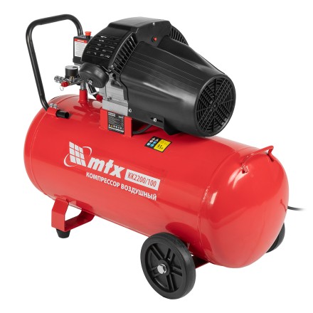 Компрессор воздушный MTX КК-2200/100, 2,2 кВт, 350 л/мин, 100 л, прямой привод, масляный купить в Нефтеюганске