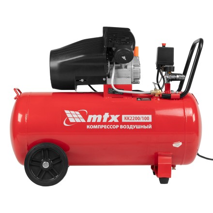 Компрессор воздушный MTX КК-2200/100, 2,2 кВт, 350 л/мин, 100 л, прямой привод, масляный купить в Нефтеюганске