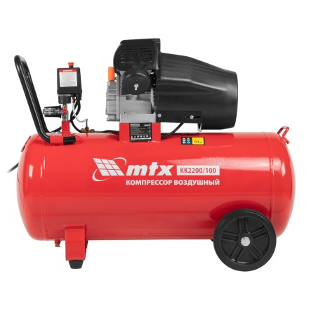 Компрессор воздушный MTX КК-2200/100, 2,2 кВт, 350 л/мин, 100 л, прямой привод, масляный купить в Нефтеюганске
