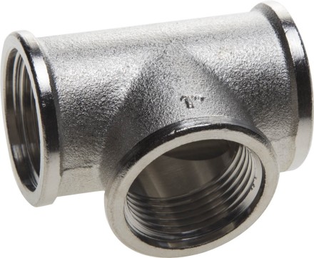 Тройник GENERAL FITTINGS никелированная латунь, г/г/г, 1&quot; 51052-1 купить в Нефтеюганске